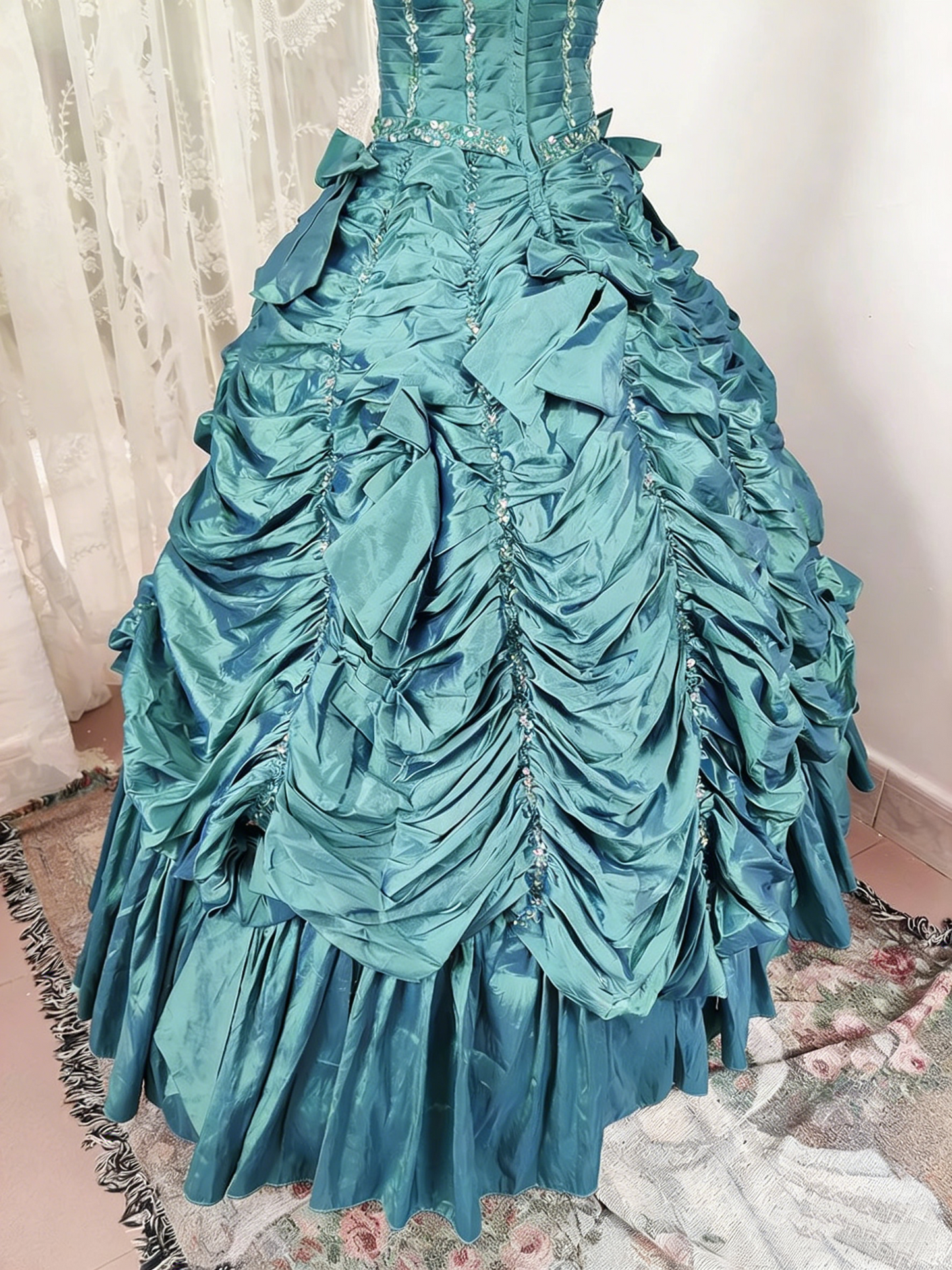 Beauty Prom Dress Strapless Pleated Ball Gown Evening Dress Quinceanera Dress Birthday Party Dress D4098