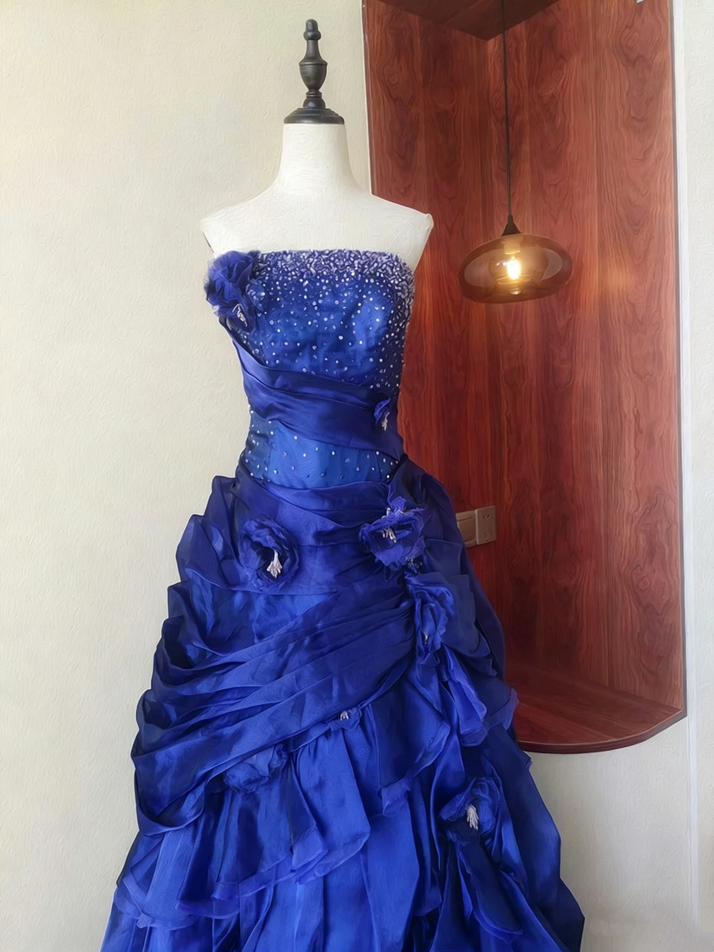 Charming Prom Dress Strapless Pleated Gala Dress Evening Dress D4103