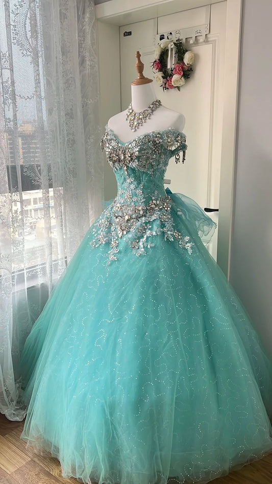 Glänzendes Ballkleid mit herzförmigem Pailletten-Meerjungfrauen-Abendkleid, Galakleid, Geburtstagspartykleid, D3415