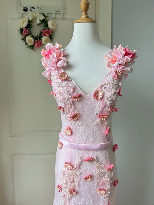 Pretty Prom Dress V-neck Tulle Mermaid Gala Dress Evening Dress Birthday Party Outfits D4111