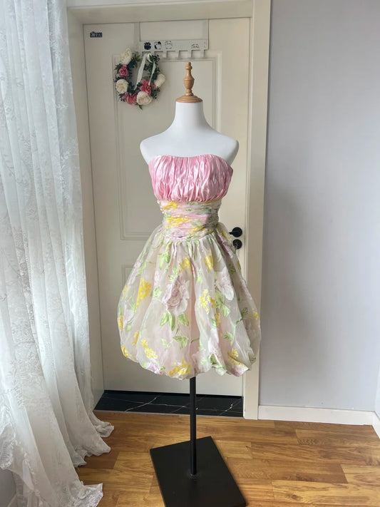 Newest Homecoming Dress Strapless Short Prom Dress Party Dress Back to School Outfits D4130