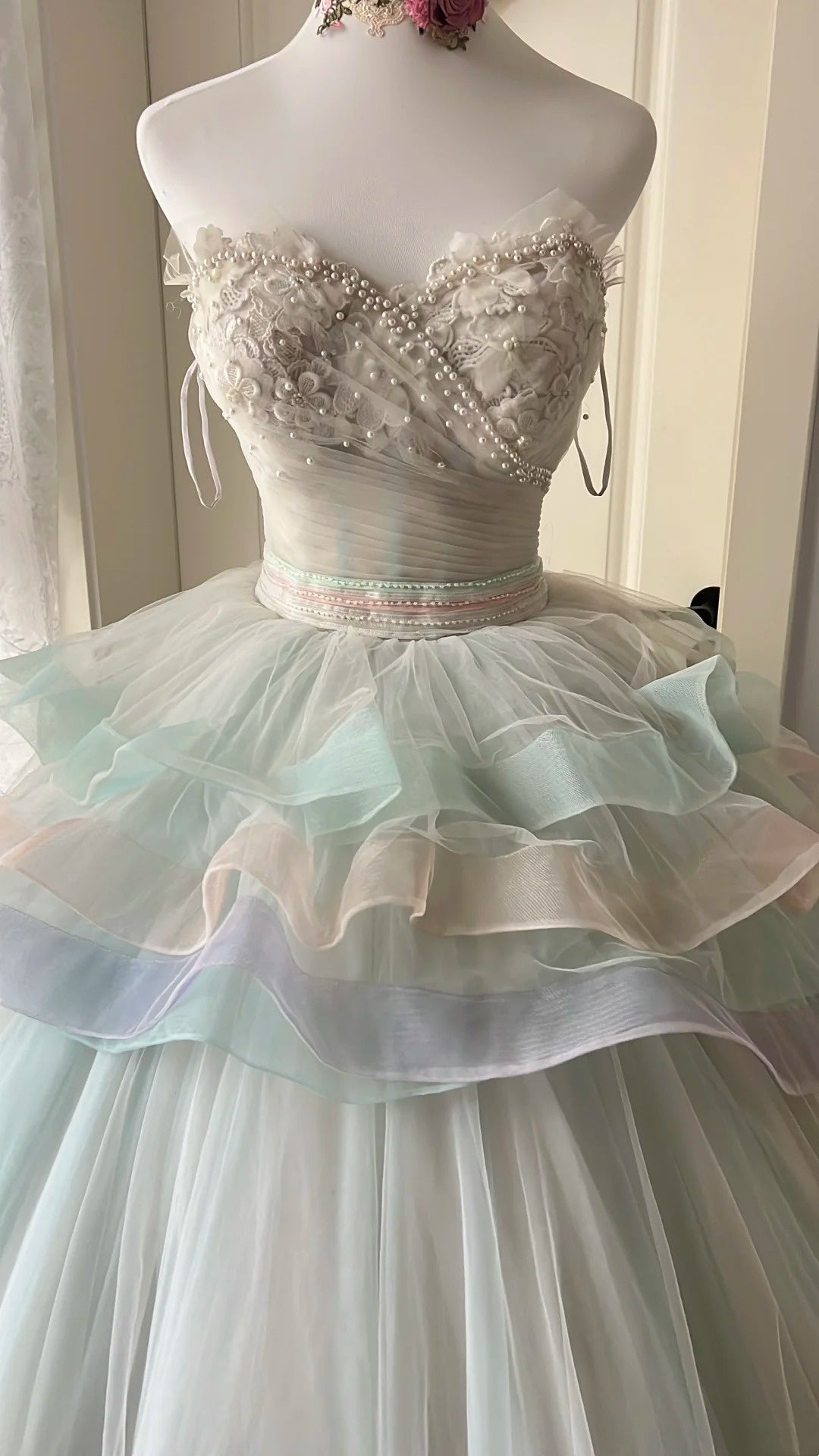 Charming Prom Dress Sweetheart Pleated Tulle Evening Dress Quinceanera Dress D4148