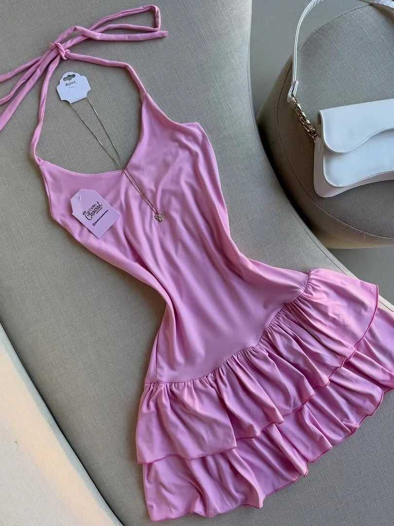 Sexy Homecoming Dress Halter Pleated Short Prom Dress Birthday Party Dress Cocktail Dress D4165