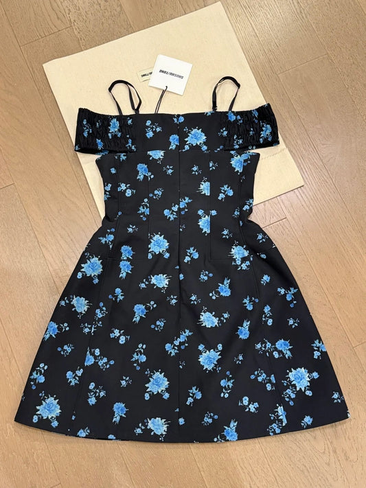 Stunning Homecoming Dress A Line Spaghetti Straps Print Short Prom Dress Birthday Party Dress Cocktail Dress D4177