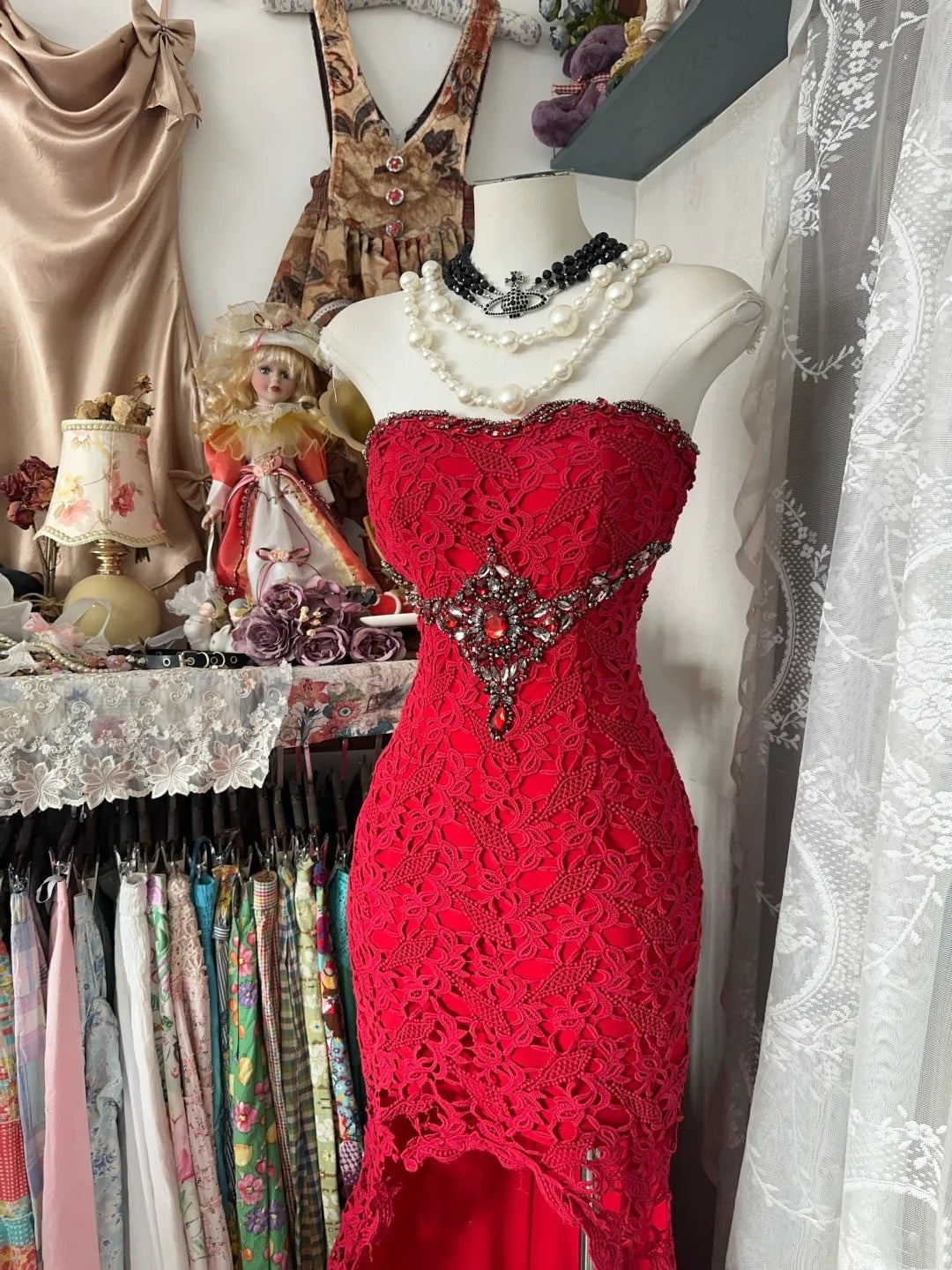 Glänzendes Ballkleid mit herzförmigem Pailletten-Meerjungfrauen-Abendkleid, Galakleid, Geburtstagspartykleid, D3415