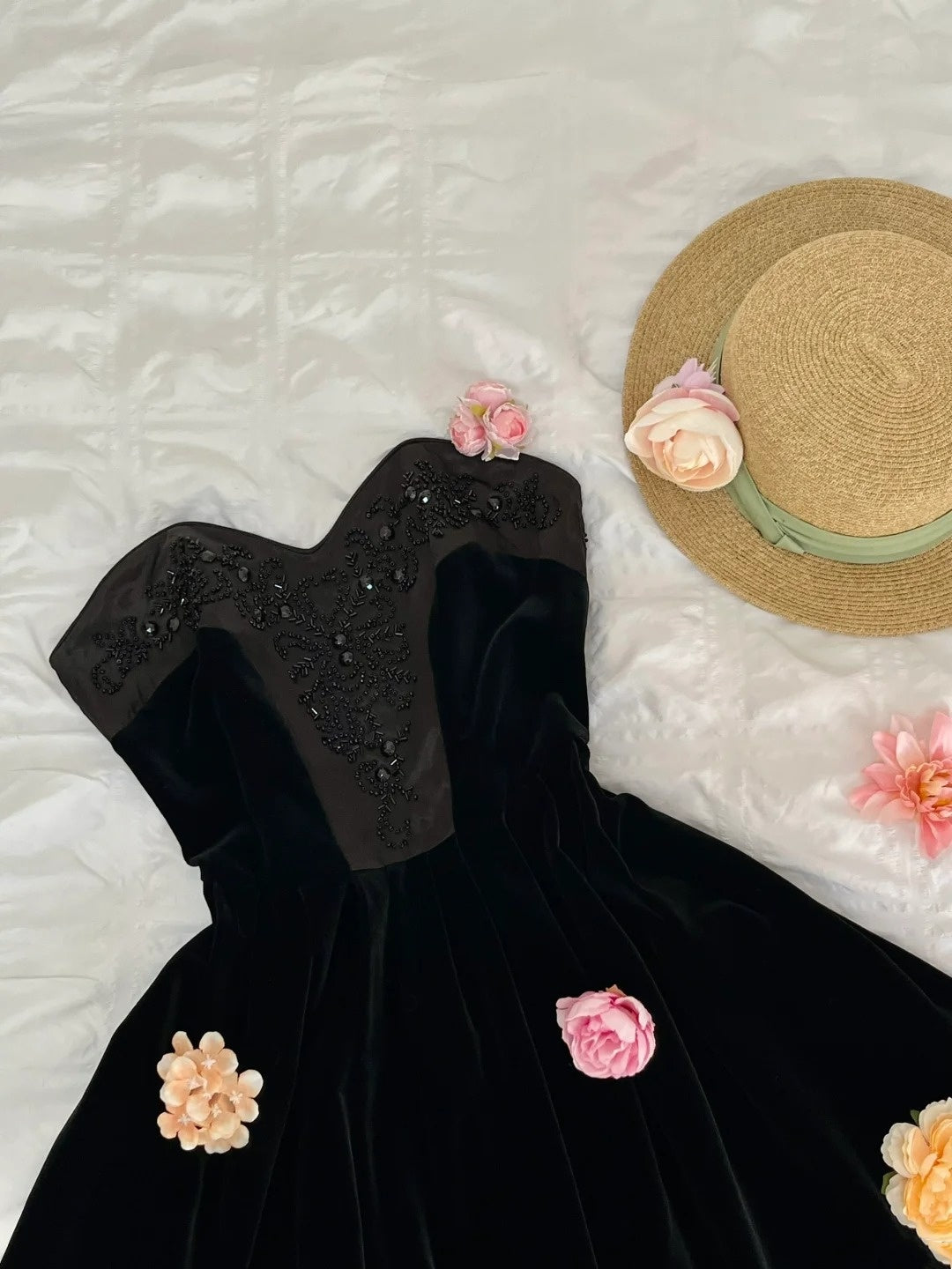 New Arrival Homecoming Dress Black Sweetheart Flower Pleated Short Prom Dress Birthday Party Dress Cocktail Dress D4265