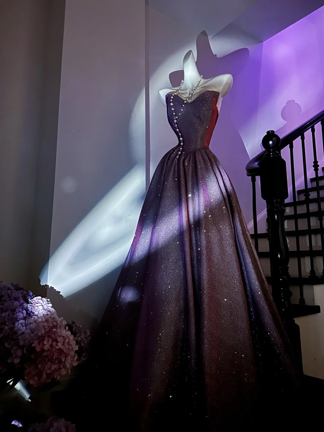 Shiny Prom Dress Sweetheart Pleated Ball Gown Evening Dress Quinceanera Dress D4291