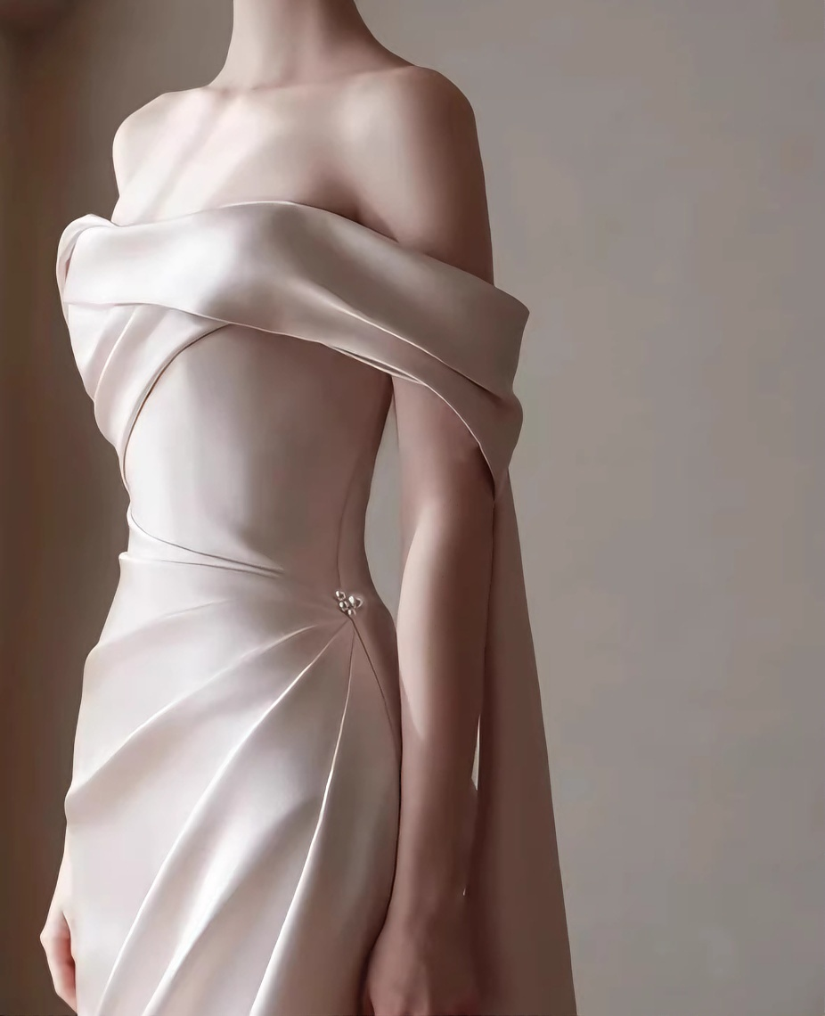 Newest Wedding Dress Off Shoulder Pleated Wedding Dress D4322