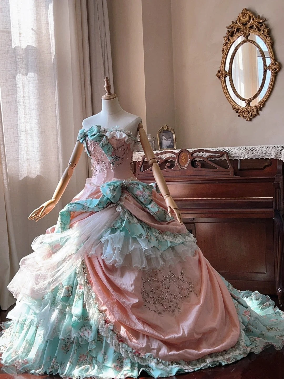 Romantic Prom Dress Strapless Pleated Tulle Quinceanera Dress Ball Gown Evening Dress D4338