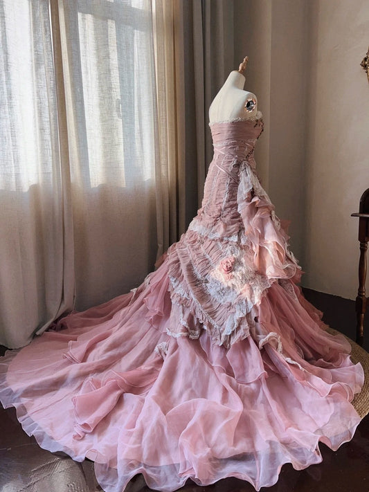 Glänzendes Ballkleid mit herzförmigem Pailletten-Meerjungfrauen-Abendkleid, Galakleid, Geburtstagspartykleid, D3415