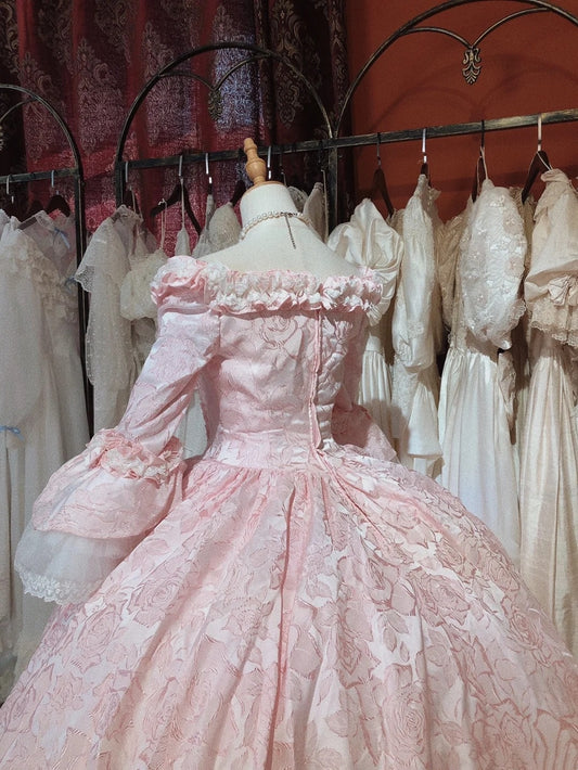 Stunning Prom Dress Light Pink Crew Neck Pleated Evening Dress Quinceanera Dress Ball Gown D4371