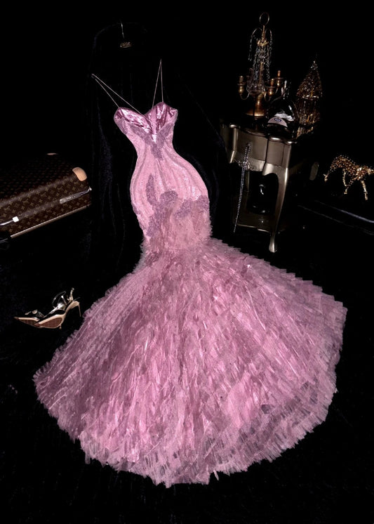 Glänzendes Ballkleid mit herzförmigem Pailletten-Meerjungfrauen-Abendkleid, Galakleid, Geburtstagspartykleid, D3415