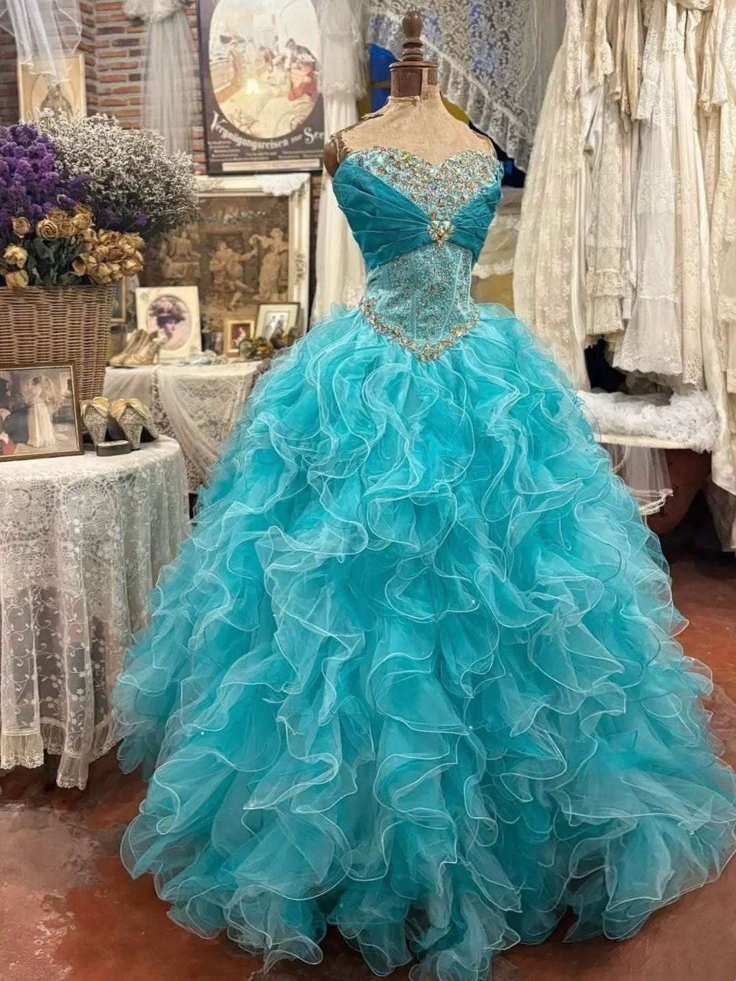 Glänzendes Ballkleid mit herzförmigem Pailletten-Meerjungfrauen-Abendkleid, Galakleid, Geburtstagspartykleid, D3415