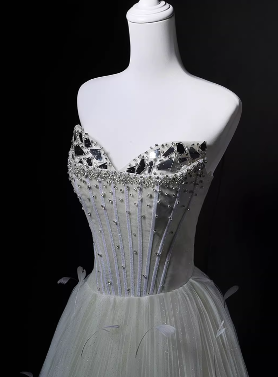 Charming Prom Dress A Line Sweetheart Pleated Tulle Gala Dress Evening Dress Party Dress D4529