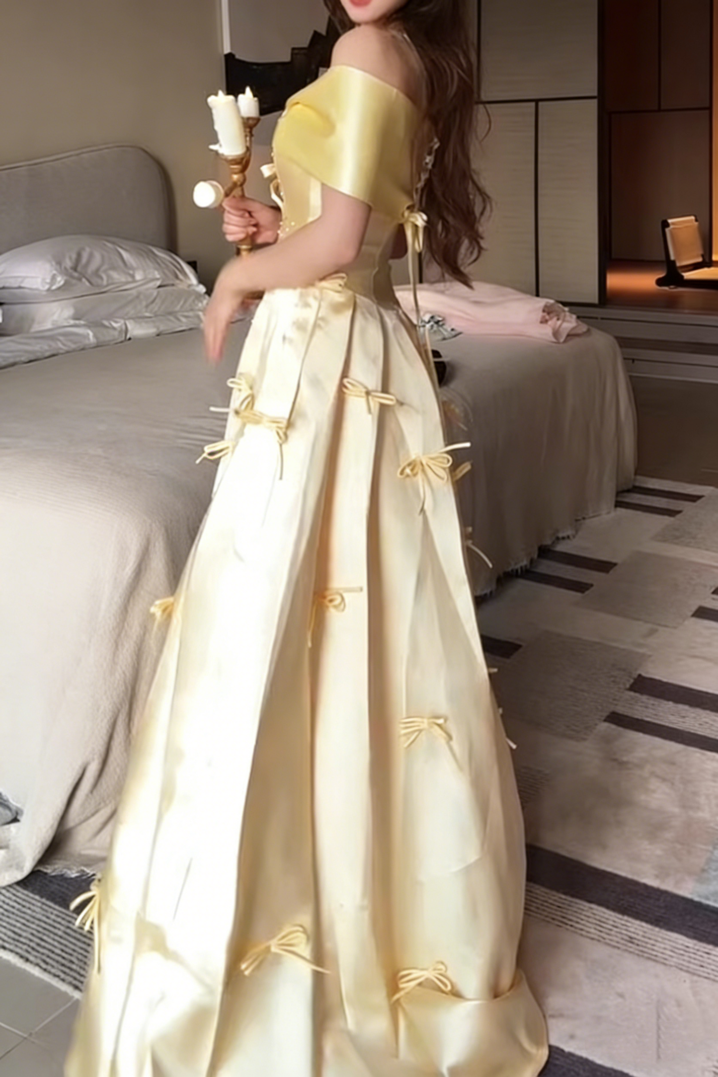 Sweet Prom Dress Off Shoulder Pleated Gala Dress Evening Dress Formal Dress D4532