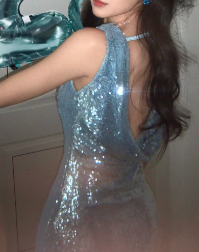 Shiny Homecoming Dress A Line Crew Neck Backless Short Prom Dress Birthday Party Outfits Cocktail Dress D4554