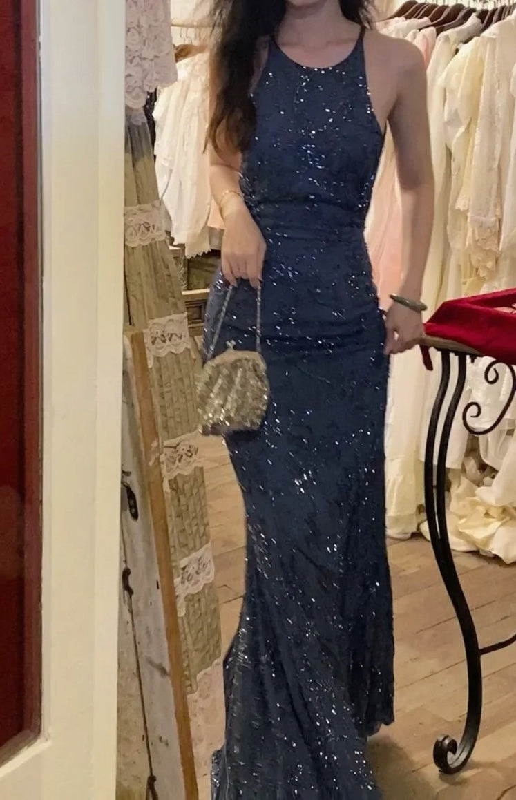 Stunning Prom Dress Crew Neck Backless Mermaid Birthday Party Dress Cockatail Dress Evening Dress D4559