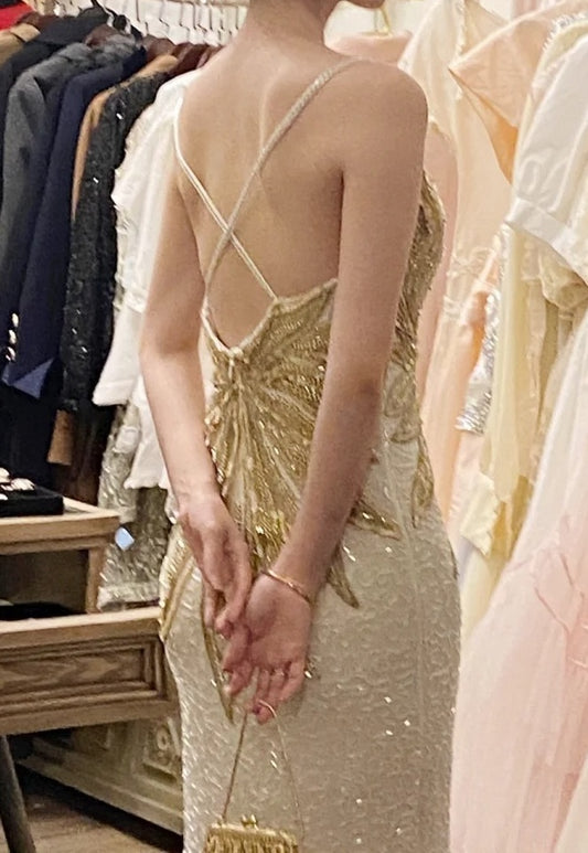 Stunning Prom Dress Spaghetti Straps Fitted Beading Birthday Party Dress Cockatail Dress Evening Dress D4560