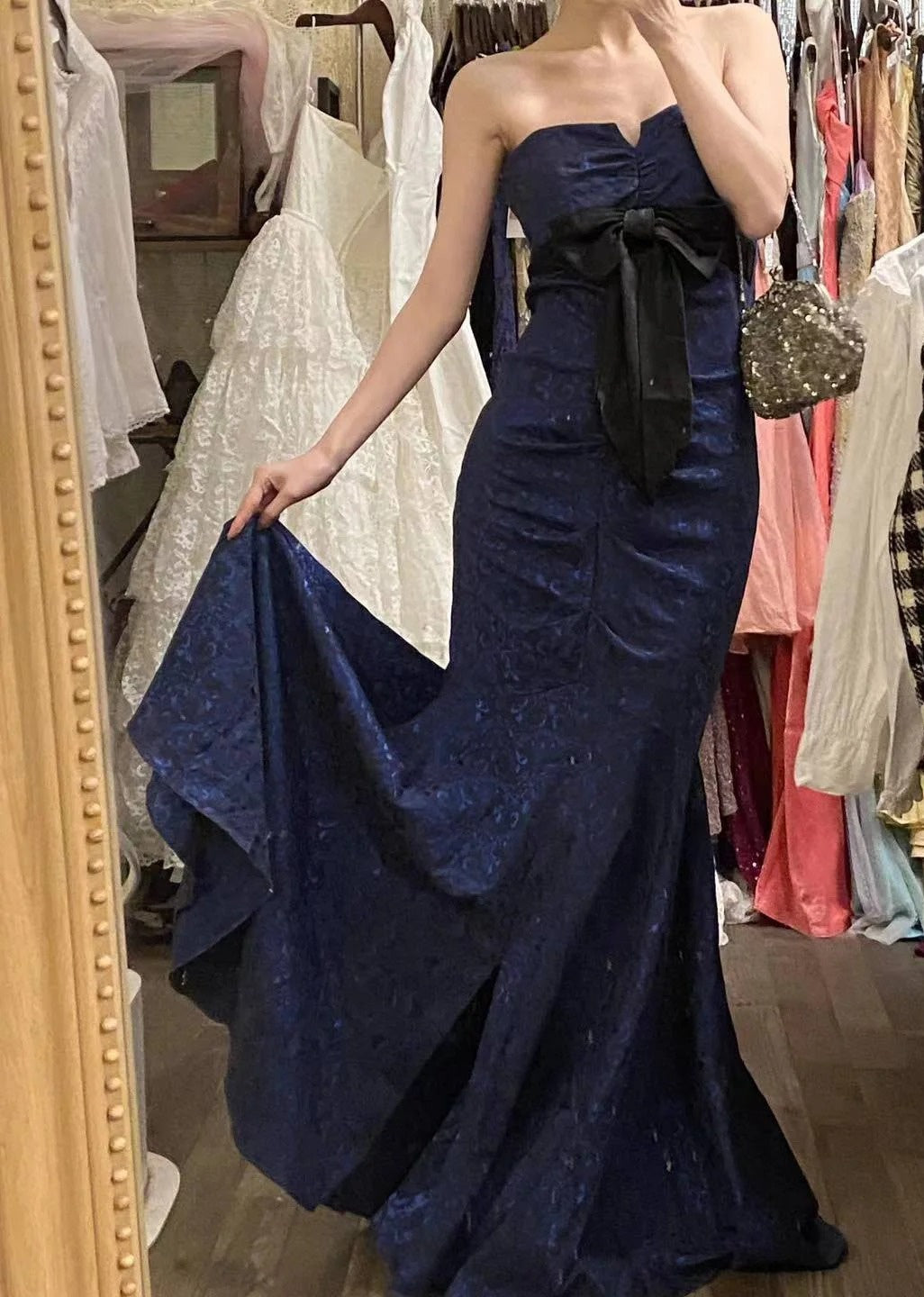 Elegant Prom Dress Strapless Pleated Gala Dress Formal Dress Evening Dress D4569