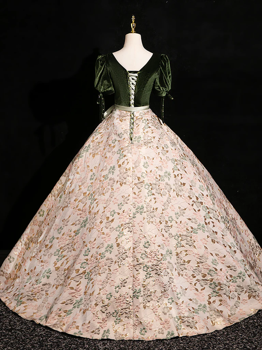 Robe de bal longue en satin et velours, coupe trapèze, robe de soirée longue en satin MD7260