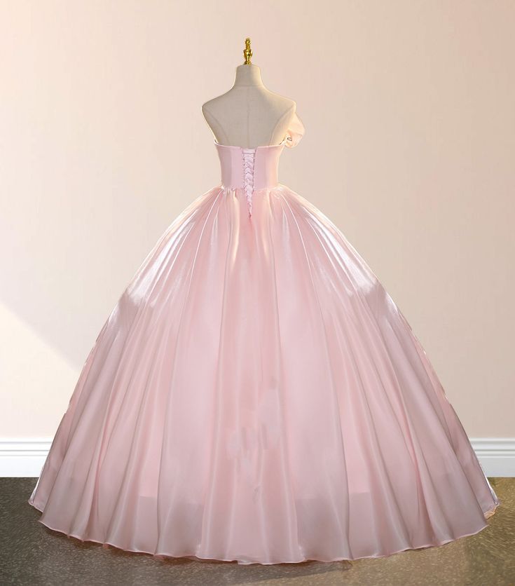 Robe de soirée longue rose bustier coupe trapèze MD7785