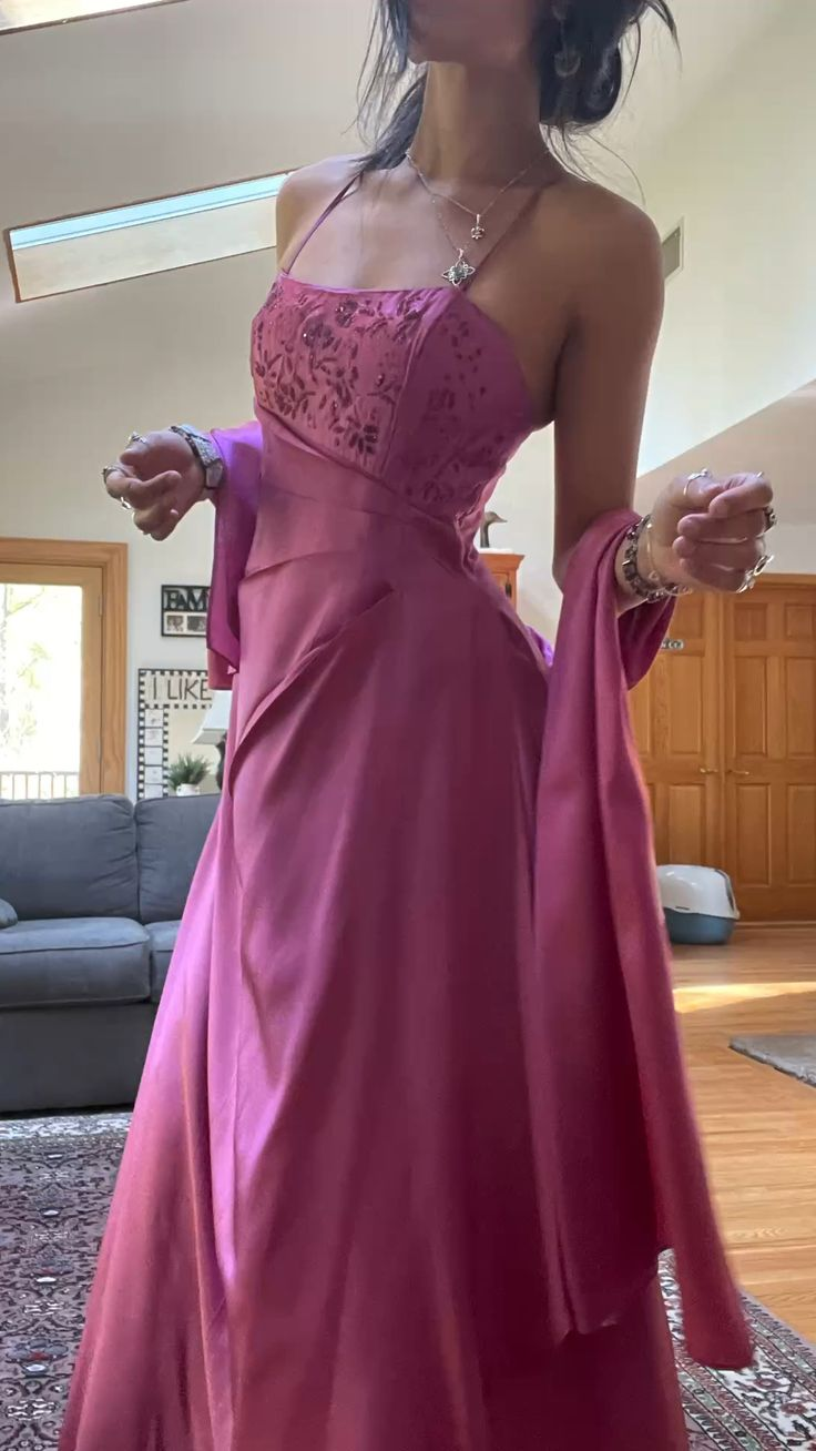 Fuchsia Träger A-Linie Vintage Partykleid Geburtstagsoutfits, MD7947