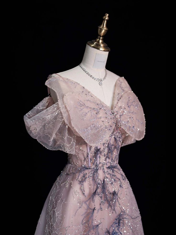 Robe de bal longue rose à bretelles et épaules dénudées, coupe trapèze, MD7952