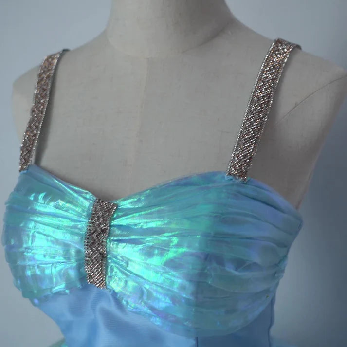 Fairy Spaghetti Strap Sweet 16 Birthday Party Gown Sparkly Formal Prom Dress MD7558