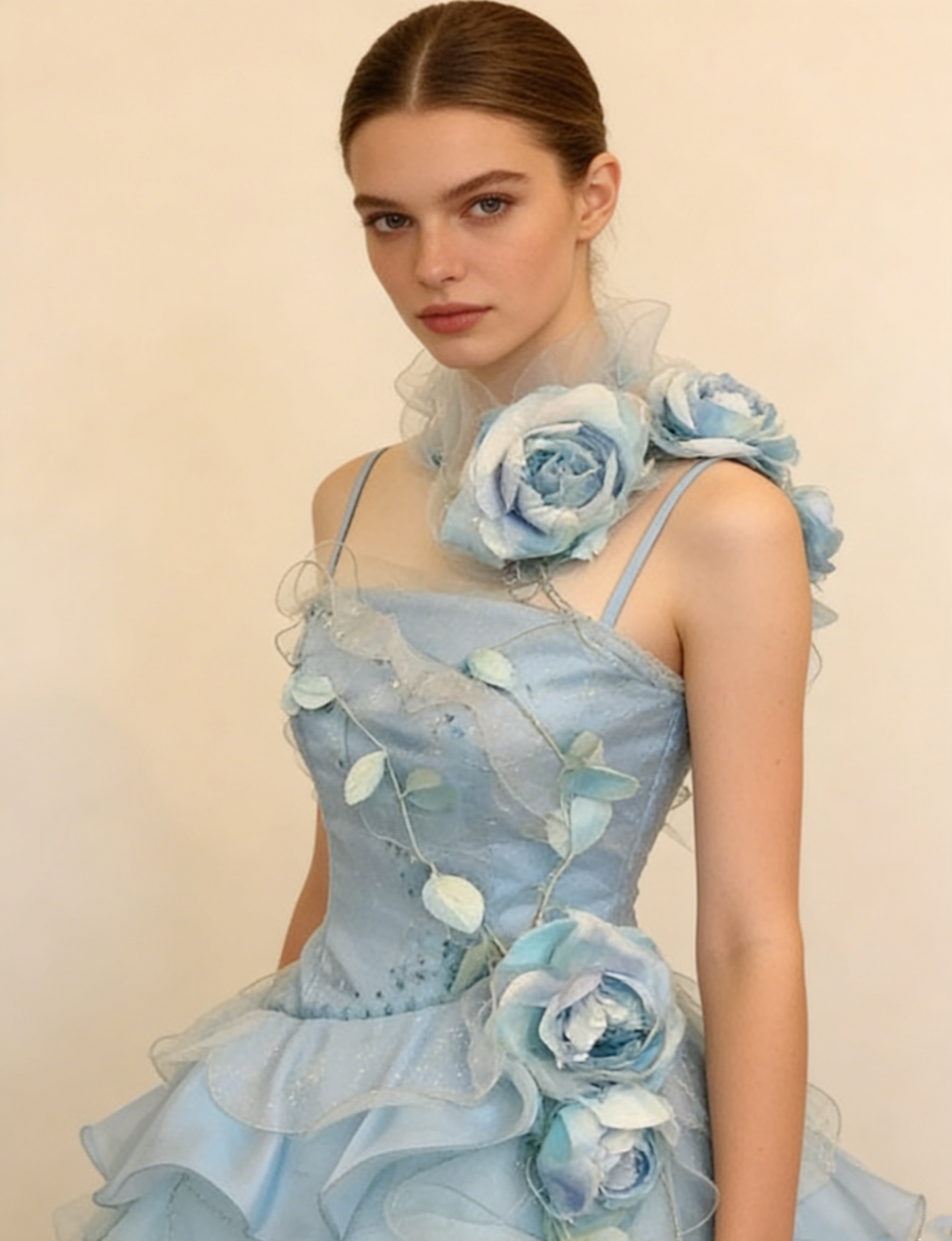 New Arrival Prom Dress Spaghetti Straps Ruffle Tired Ball Gown Evening Gown Quinceanera Dress D3650