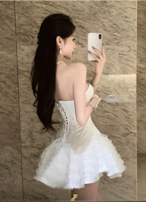 Pretty Homecoming Dress Sweetheart Lace Short Prom Dress Back to School Outfits Party Dress D6052