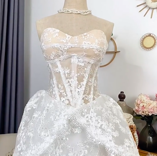 Elegant Homecoming Dress Sweetheart Lace Prom Dress Back to School Outfits Party Dress D6204