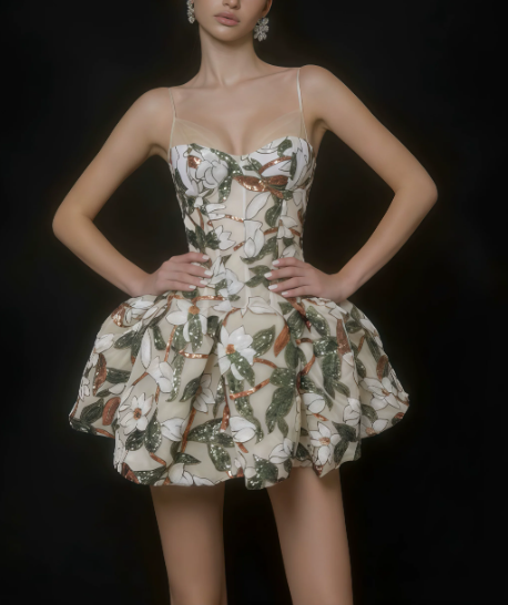 New Homecoming Dress Spaghetti Strap Dress Back to School Outfits Party Dress D6343