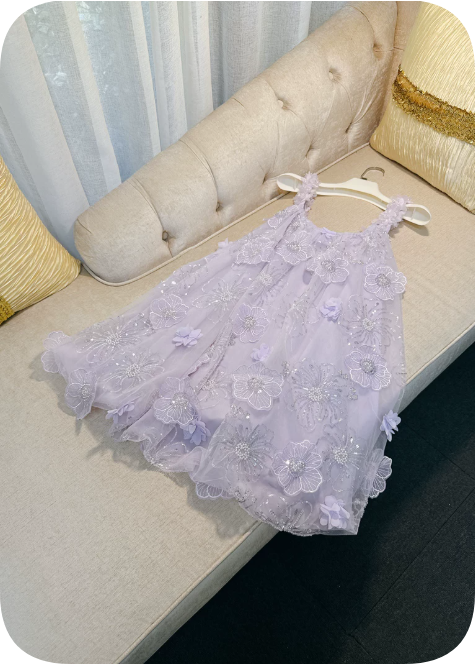 New Homecoming Dress Sheer Straps Flower Beading Dress Back to School Outfits Party Dress D6348