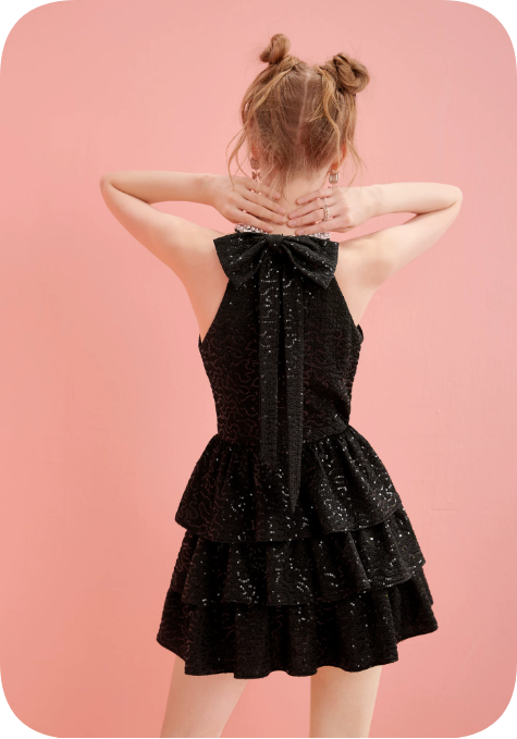 Charming Homecoming Dress Halter Rinestone Bowknot Dress Back to School Outfits Party Dress D6368