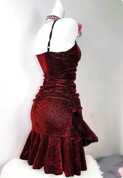 Pretty Homecoming Dress Spaghetti Strap Hugging Back to School Outfits Party Dress D6441