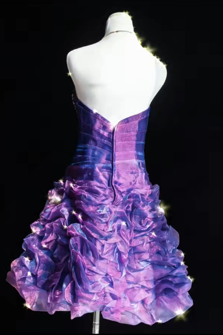 Stunning Homecoming Dress Strapless Rinestone Cascade Back to School Outfits Party Dress D6447