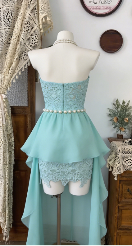Stunning Homecoming Dress Sweetheart Pearl Tulle Hi-Lo Back to School Outfits Party Dress D6497