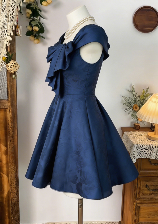 Charming Homecoming Dress Bardot Pleated Back to School Outfits Party Dress D6596