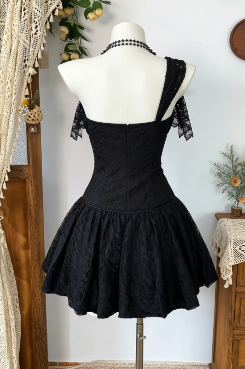 Charming Homecoming Dress One Shoulder Flower Back to School Outfits Party Dress D6595