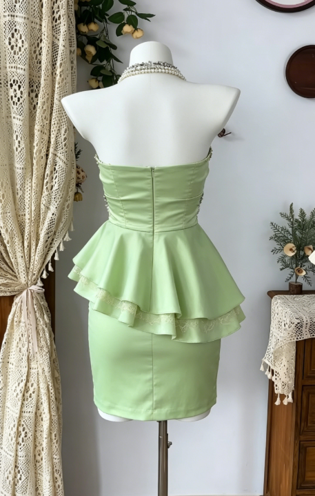 Beauty Homecoming Dress Strapless Rinestone Back to School Outfits Party Dress D6603