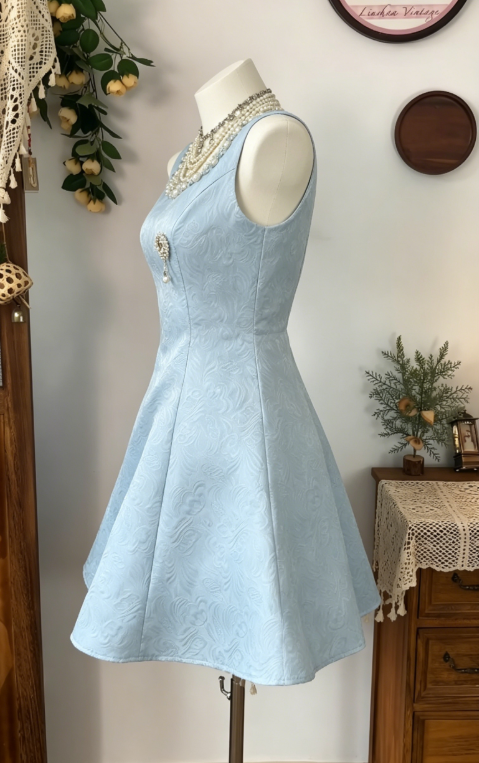 Elegant Homecoming Dress Square Pearl Back to School Outfits Party Dress D6586