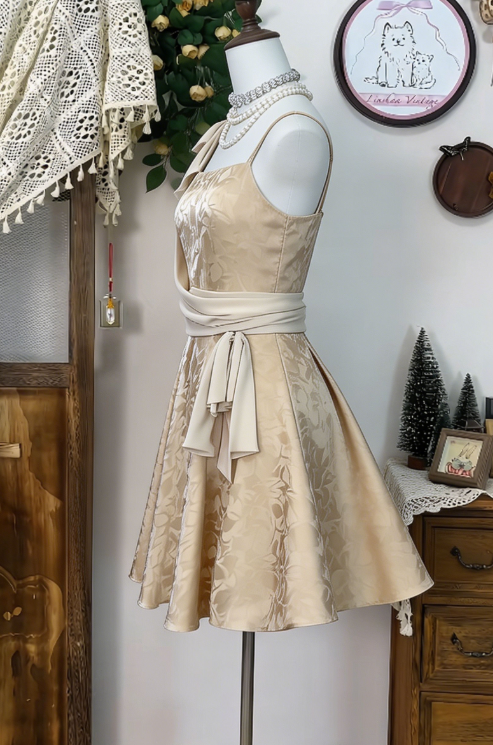 Chic Homecoming Dress Spaghetti Strap Stole Back to School Outfits Party Dress D6625