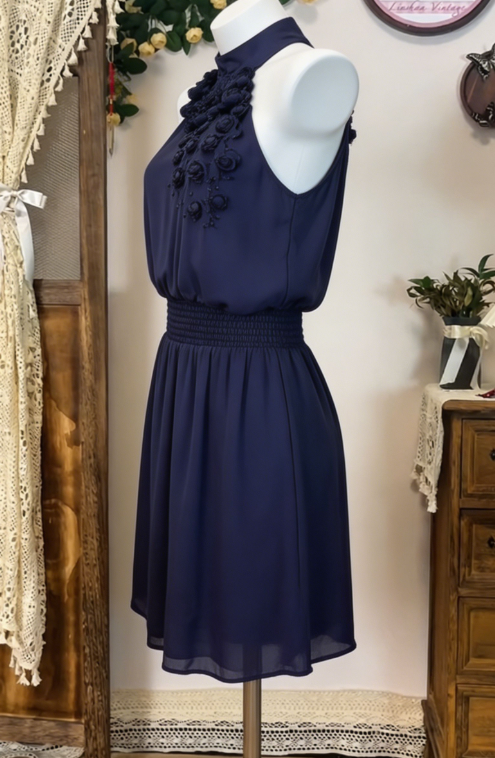 Beauty Homecoming Dress Halter Flower Back to School Outfits Party Dress D6643