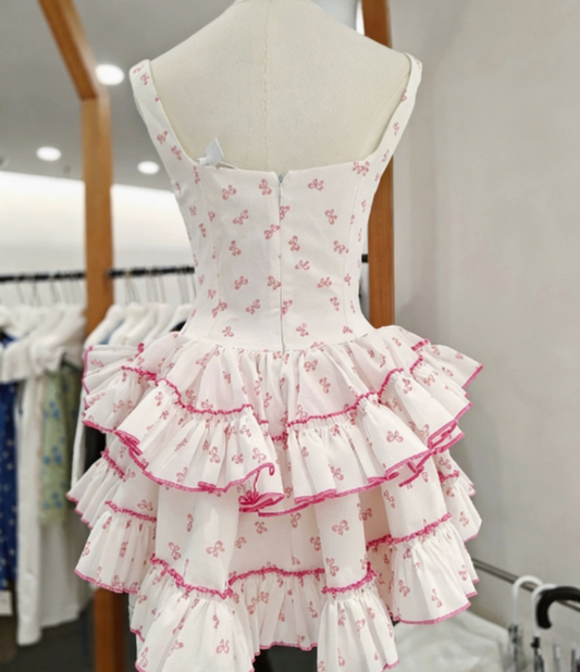 New Homecoming Dress Square Cascade Back to School Outfits Party Dress D6776