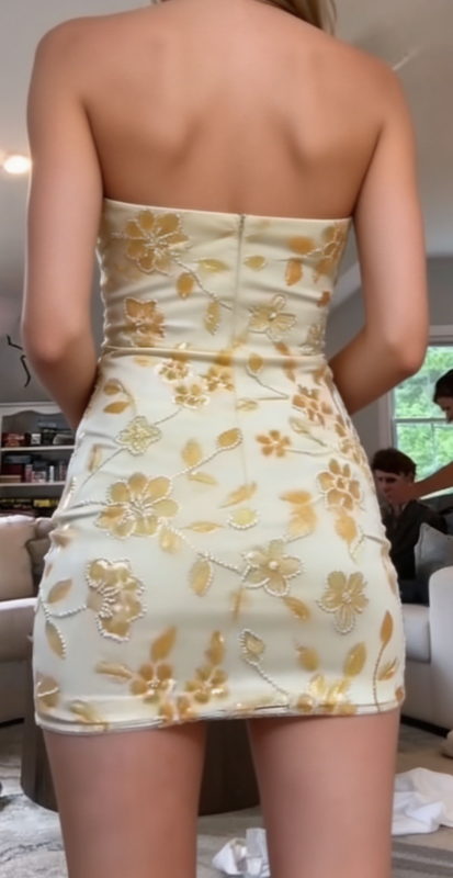Pretty Homecoming Dress Strapless Hugging Back to School Outfits Party Dress D6989