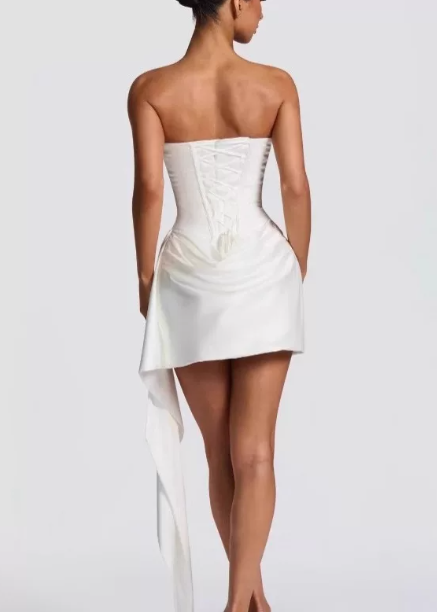 Beauty Homecoming Dress Strapless Pleated Soutache Back to School Outfits Party Dress D7066