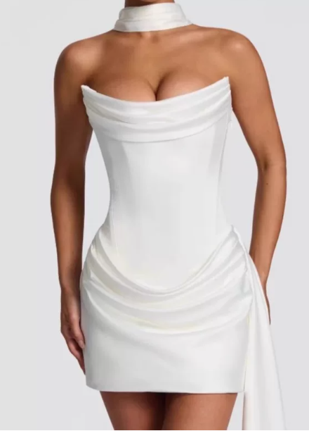 Beauty Homecoming Dress Strapless Pleated Soutache Back to School Outfits Party Dress D6766