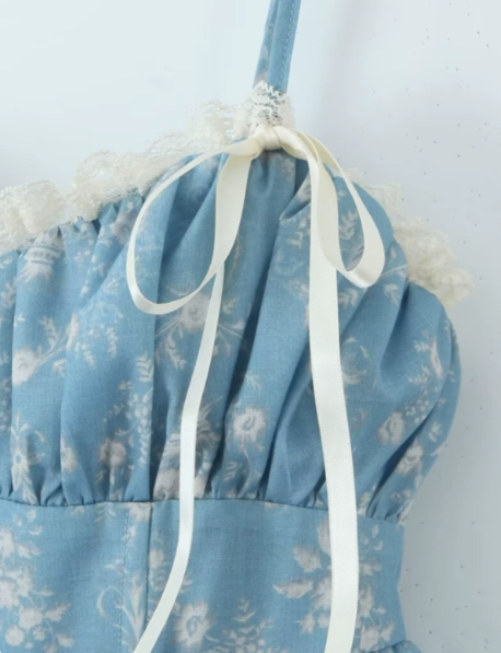 Beautiful Homecoming Dress Spaghetti Strap Bowknot Lace Cascade Back to School Outfits Party Dress D7121