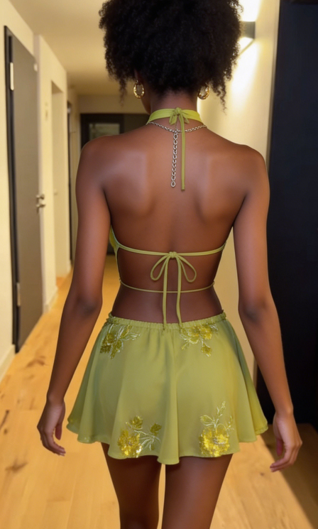 Beautiful Homecoming Dress Halter Backless Sequins Pleated Back to School Outfits Party Dress D7180