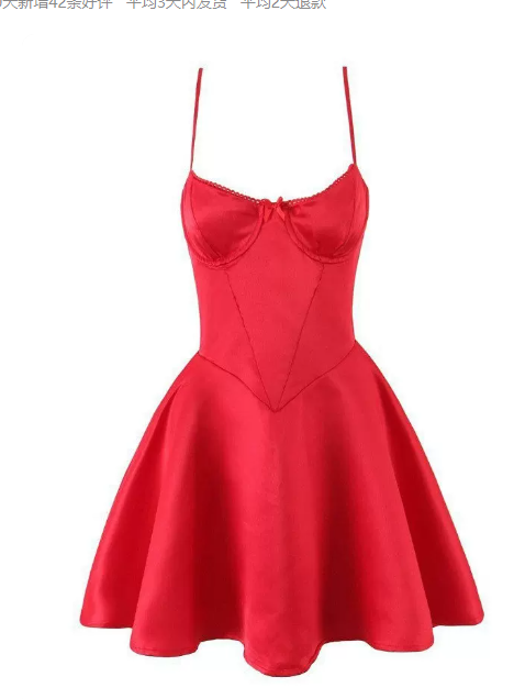Beautiful Homecoming Dress V Neck Pleated Back to School Outfits Party Dress D7201